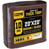 Core Tarps 20 ft L x 0.5 mm H x 20 ft W Heavy Duty 10 Mil Tarp, Brown/Black, Polyethylene CT-602-20X20